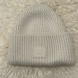 Acne Studios wool beanie in cream white
